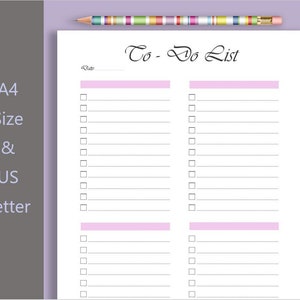 Könnte beinhalten: Eine druckbare To-Do-Liste mit zwei Spalten, jede mit 15 Zeilen zum Schreiben von Aufgaben. Der Titel "To-Do List" ist oben auf der Seite in Kursivschrift geschrieben.