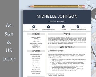 Professional Resume Template, Modern CV Template, Cover Letter, Professional CV Template, Modern Resume Template, Digital Instant Download