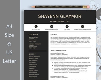 Resume Design, Resume Template Word, Professional & Creative Design, Professional Resume Template Word, Digital Instant Download, Simple CV