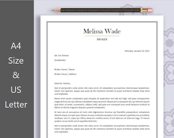 Plantilla de membrete de negocios, MS Word, membrete personalizado, carta A4 y EE. UU., papelería personalizada Diy, membrete digital, membrete imprimible