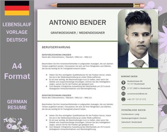 Resume template German, resume template Word, cover letter, attachments, cover sheet, motivation letter, resume template German, CV Word