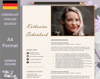 Resume Template Word, Resume Modern, Professional Templates, Tabular Resume, CV German, Letter of Motivation, German CV