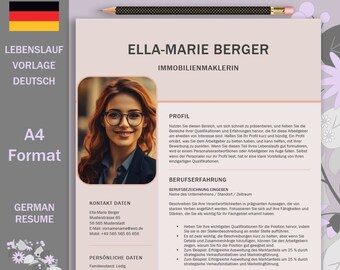 Elegant & professional CV template, application template Word, curriculum vitae template, letter of motivation, cover letter, cover sheet