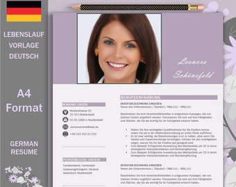 Resume Template German, Application Template Word, Resume Creative, Letter of Application, Professional Resume, Curriculum Vitae