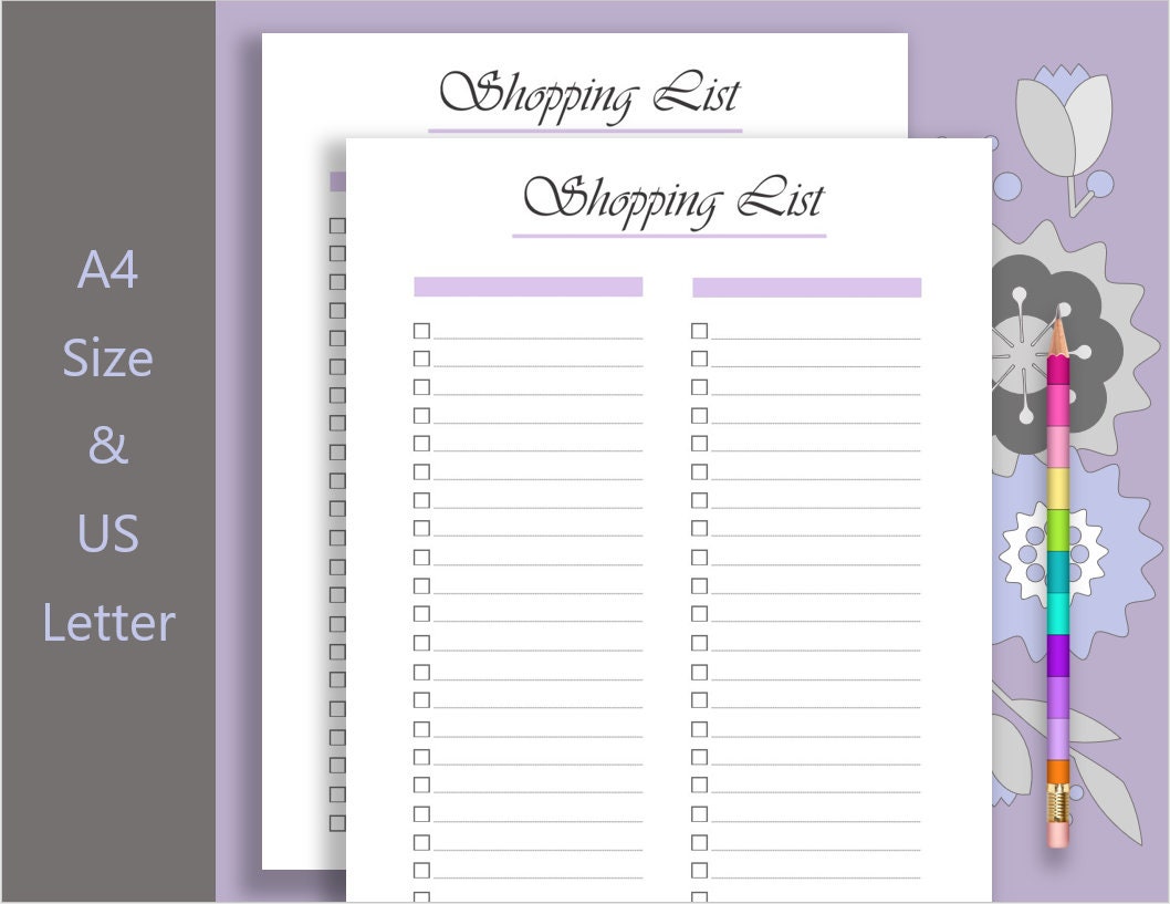 Shopping List Printable Printable PDF &amp; JPG Shopping - Etsy