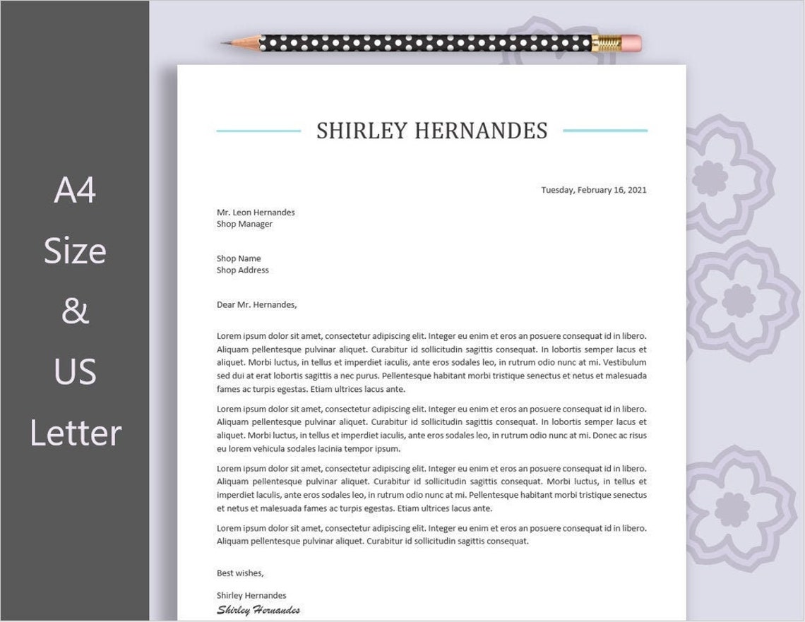 Letterhead Template MS Word, Personalized Letterhead, Custom Letterhead ...