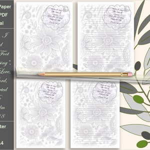 Bible Quotes, Psalm 94:18, Non-editable Letter, Journal with and without Lines, LinesHandwriting Letter Paper Elegant, Writing Paper Letters