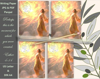 Perhaps this is the moment for which you were created, Bible Quote from Esther 4:14, Powerful Quote, Non-editable printable Writing Paper