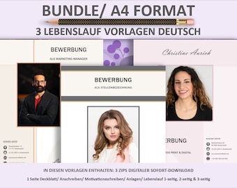 CV Template Bundle, Resume Template, Resume Design, Resume Template Word, CV Template Professional, Modern CV, Cover Letter and Resume, Word