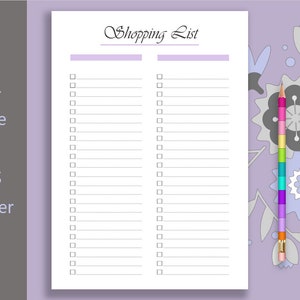 Shopping List Printable, Printable PDF &amp; JPG, Shopping Planner ...