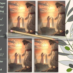 Writing Paper with Quotations from Job 34:32, &quot;Lord, teach me what I cannot see&quot;, Bible Quotes, Non-editable Letter, Penpalling, Notepaper