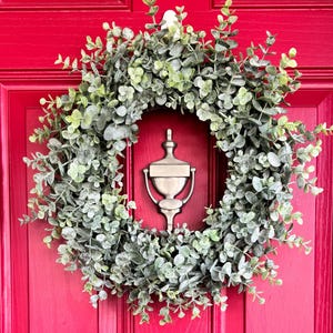 Mini Eucalyptus Grapevine Wreath, Mini Greenery Wreath, Neutral Kitchen Cabinet Wreath, Year Round Mini Wreath, Eucalyptus Candle Ring