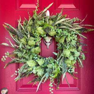 28&quot; Mixed Everyday Greenery Fern Wreath for Front Door, Year Round Greenery Wreath, Year Round Every Day Greenery Wreath, All Season Wreath