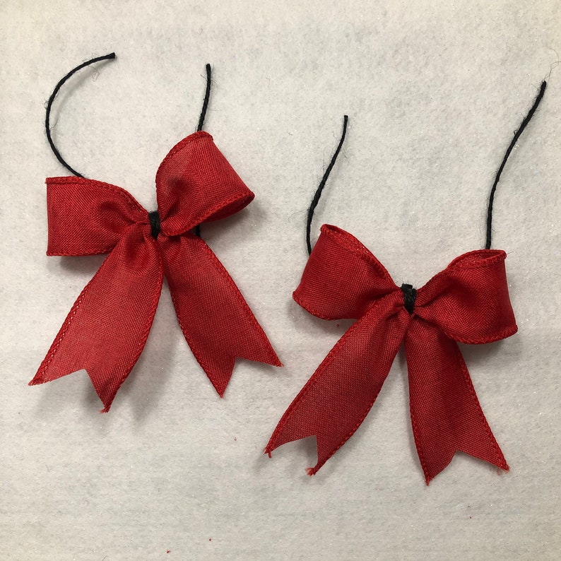 Red Christmas Bows Red Christmas Tree Bow Set Christmas Tree Etsy