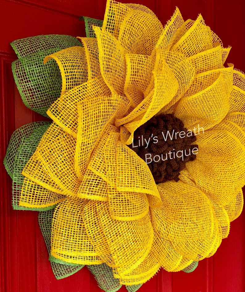 Best Seller Sunflower Wreath Yellow Sunflower Burlap | Etsy
