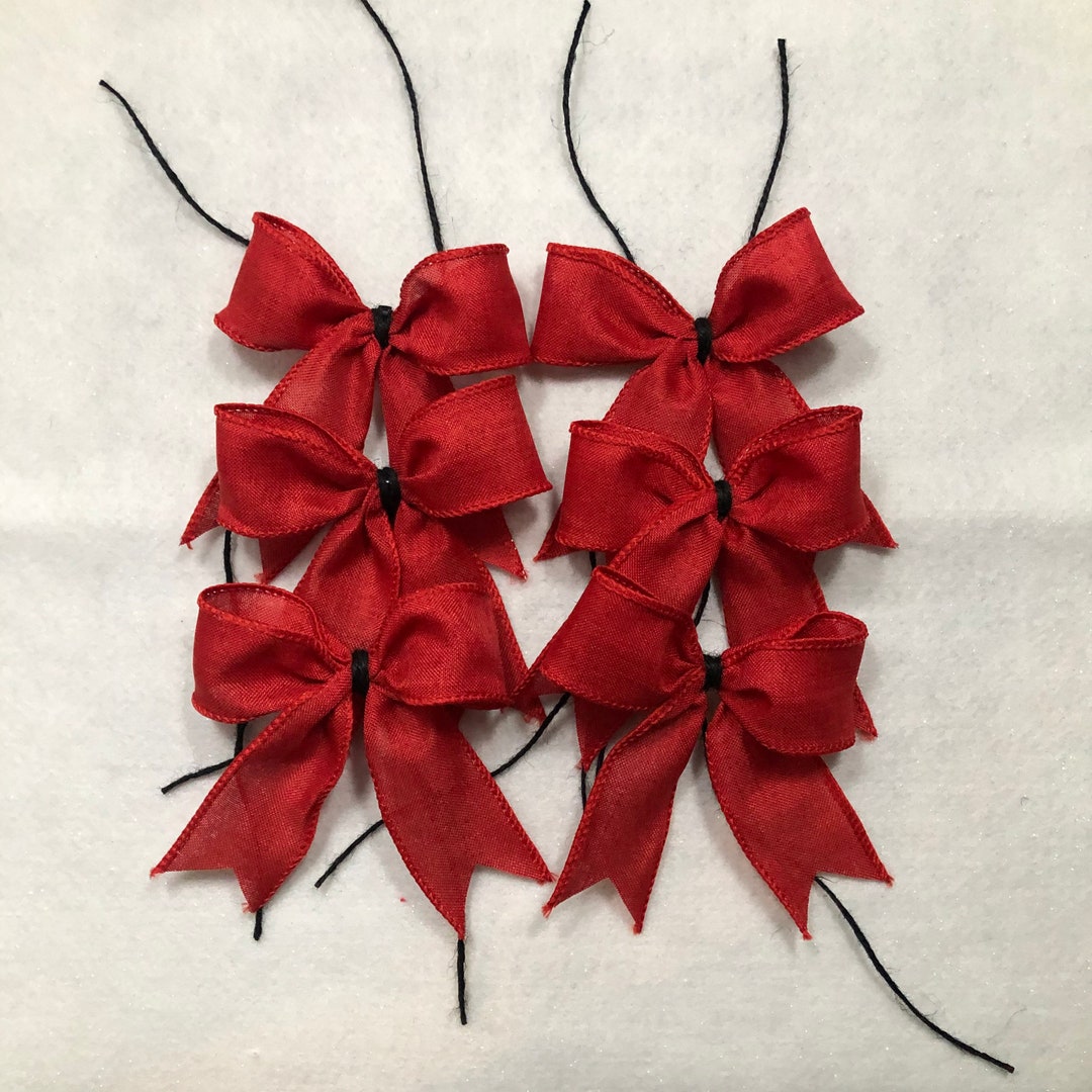 Red Christmas Bows, Red Christmas Tree Bow Set, Christmas Tree Bows