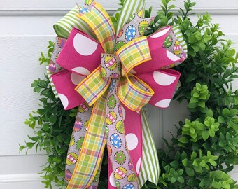 Pink Lantern Bow Flower Lantern Bow Easter Gift Bow Farmhouse Bow,Floral Bow,Spring Wreath Bow,Summer Bow Summer Bow Spring Lantern Bow