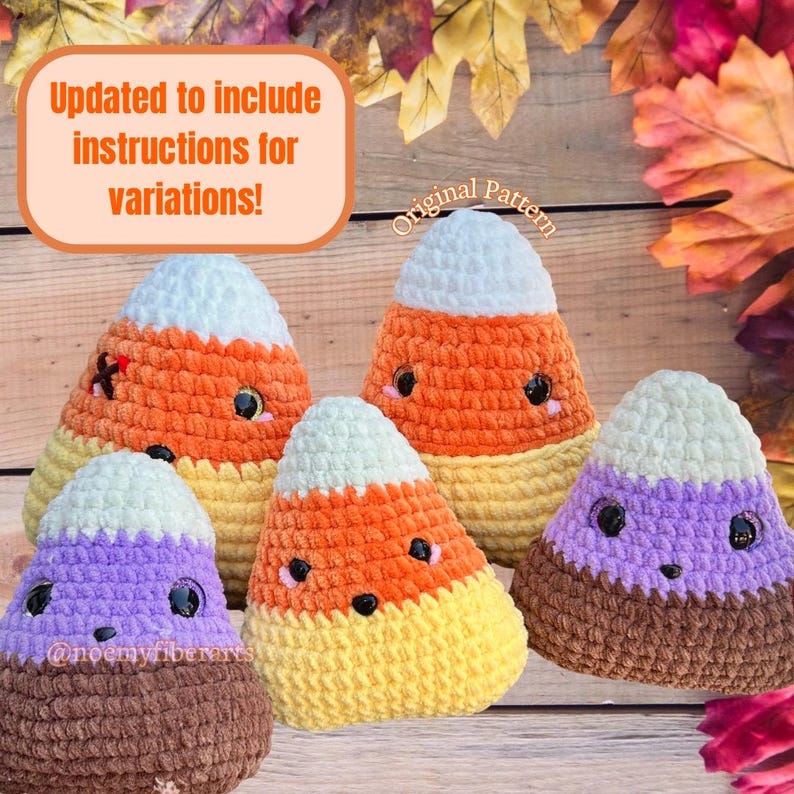 NO SEW Candy Corn Crochet Pattern Plush, Fall, Halloween, Autumn ...