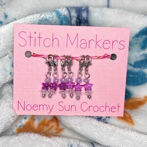 Stitch Markers for Crochet/Knitting 12mm Lobster Clasp | Star Stitch Counters | Set of 6