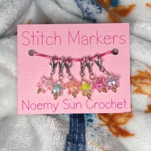 Stitch Markers for Crochet/Knitting 12mm Lobster Clasp | Star Stitch Counters | Set of 6