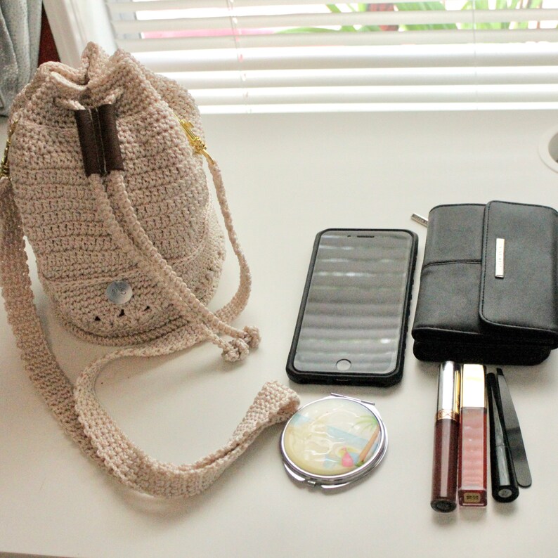 Crochet Nylon Crossbody / Shoulder Bag Lined & Pockets Etsy