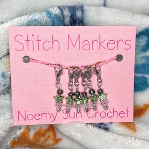 Stitch Markers for Crochet/Knitting 12mm Lobster Clasp | Star Stitch Counters | Set of 6