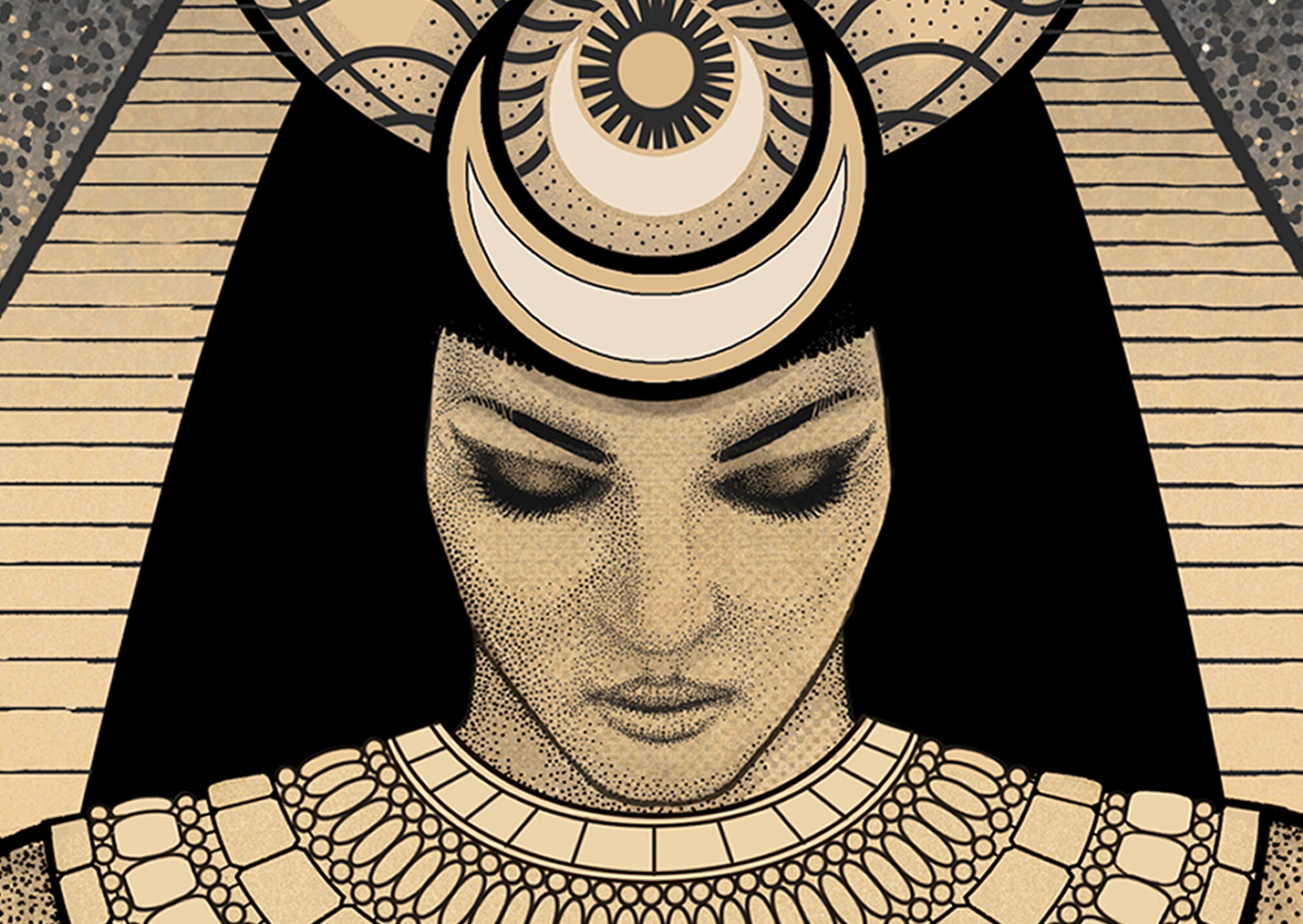 Egyptian Goddess Nude Pyramids Stars Moon Snake Heart Etsy