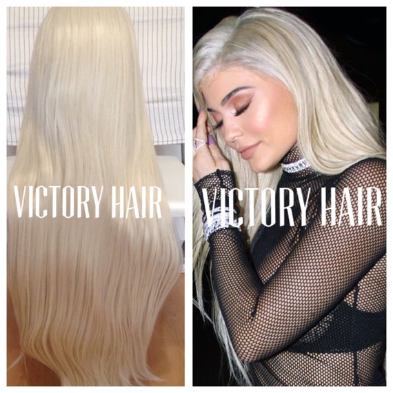 Celebrity Straight Light Platinum Blonde Lace Front Wig Human Etsy