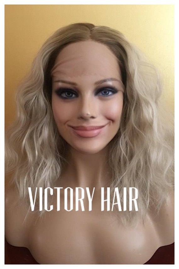 Short Olive Root Light Wavy Platinum Blonde Swiss Lace Front Etsy