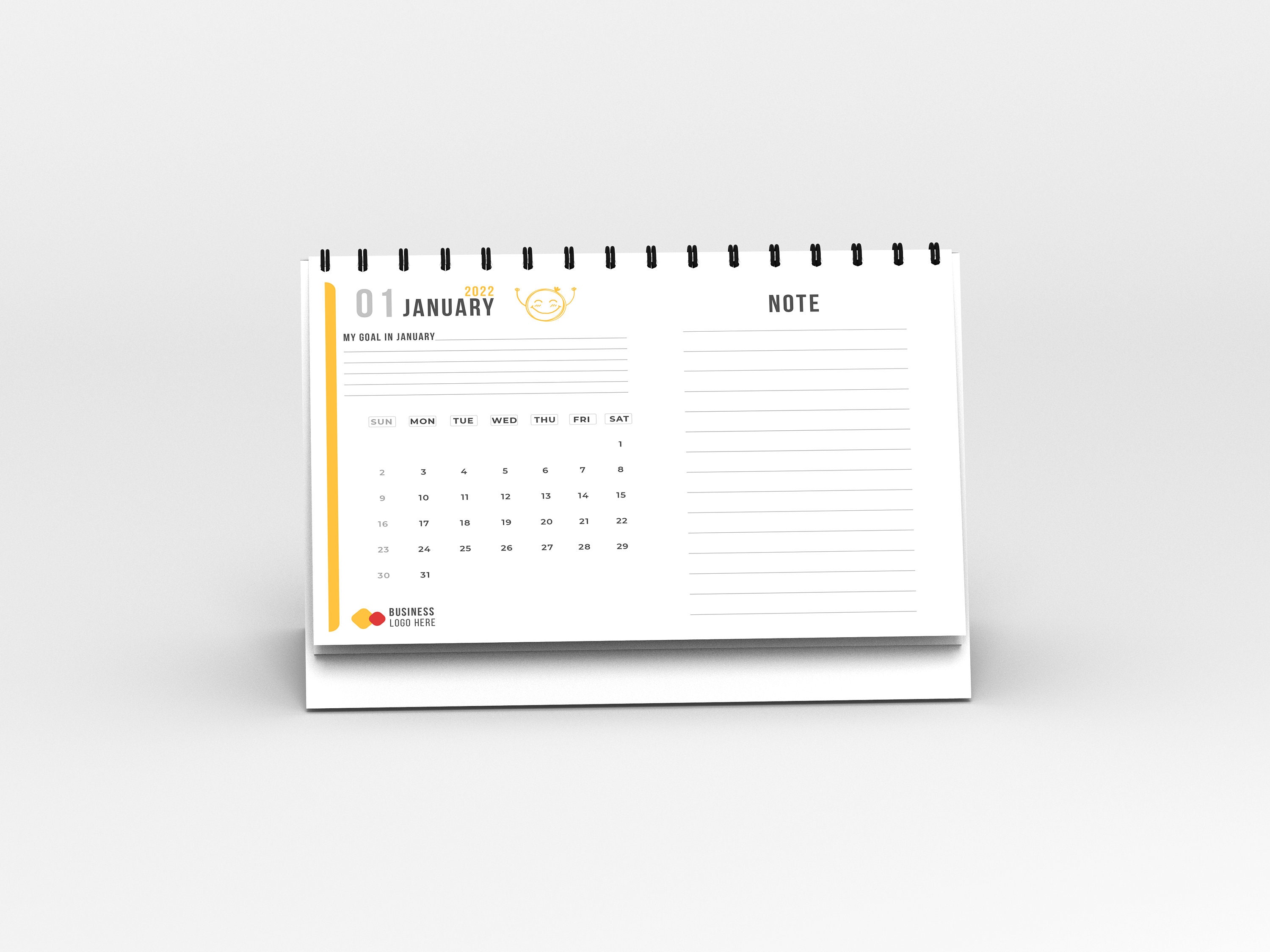 2022 Calendar And Note Template Psd File Calendar Printable Etsy Canada