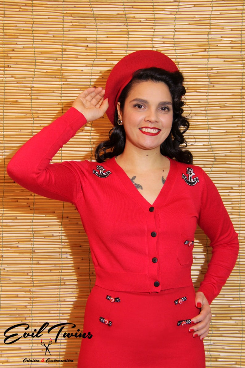 ANCHOR Cardigan red