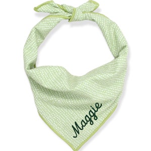 Custom Dog Bandana | Personalized Bandana | Green Ditsy Dots Dog Bandana handmade by The Oxford Dog