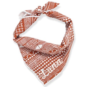 Custom Dog Bandana | Personalized Bandana | Boho Rust Striped Dog Bandana handmade by The Oxford Dog