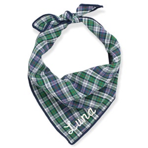 Custom Dog Bandana | Personalized Bandana | Blue Green Plaid Dog Bandana handmade by The Oxford Dog