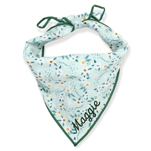 Custom Dog Bandana | Personalized Bandana | Mint Daisies Dog Bandana handmade by The Oxford Dog