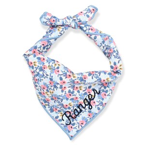 Custom Dog Bandana | Personalized Bandana | Rosa Periwinkle Dog Bandana handmade by The Oxford Dog