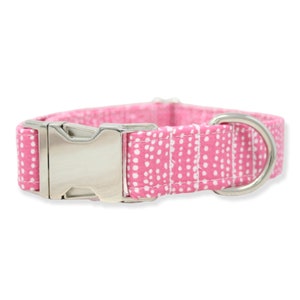Pink Polka Dot Dog Collar: Handmade Adjustable Pet Collar