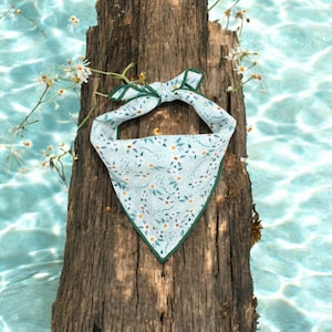 Custom Dog Bandana | Personalized Bandana | Mint Daisies Dog Bandana handmade by The Oxford Dog