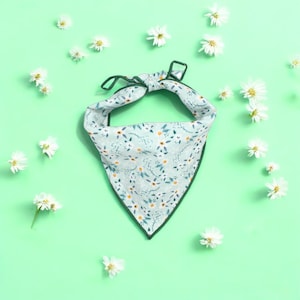 Custom Dog Bandana | Personalized Bandana | Mint Daisies Dog Bandana handmade by The Oxford Dog