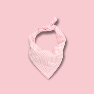 Pink Gingham Dog Bandana: Tie On Pet Scarf