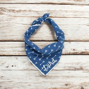 Custom Dog Bandana | Personalized Bandana | Blue Arrows Dog Bandana handmade by The Oxford Dog