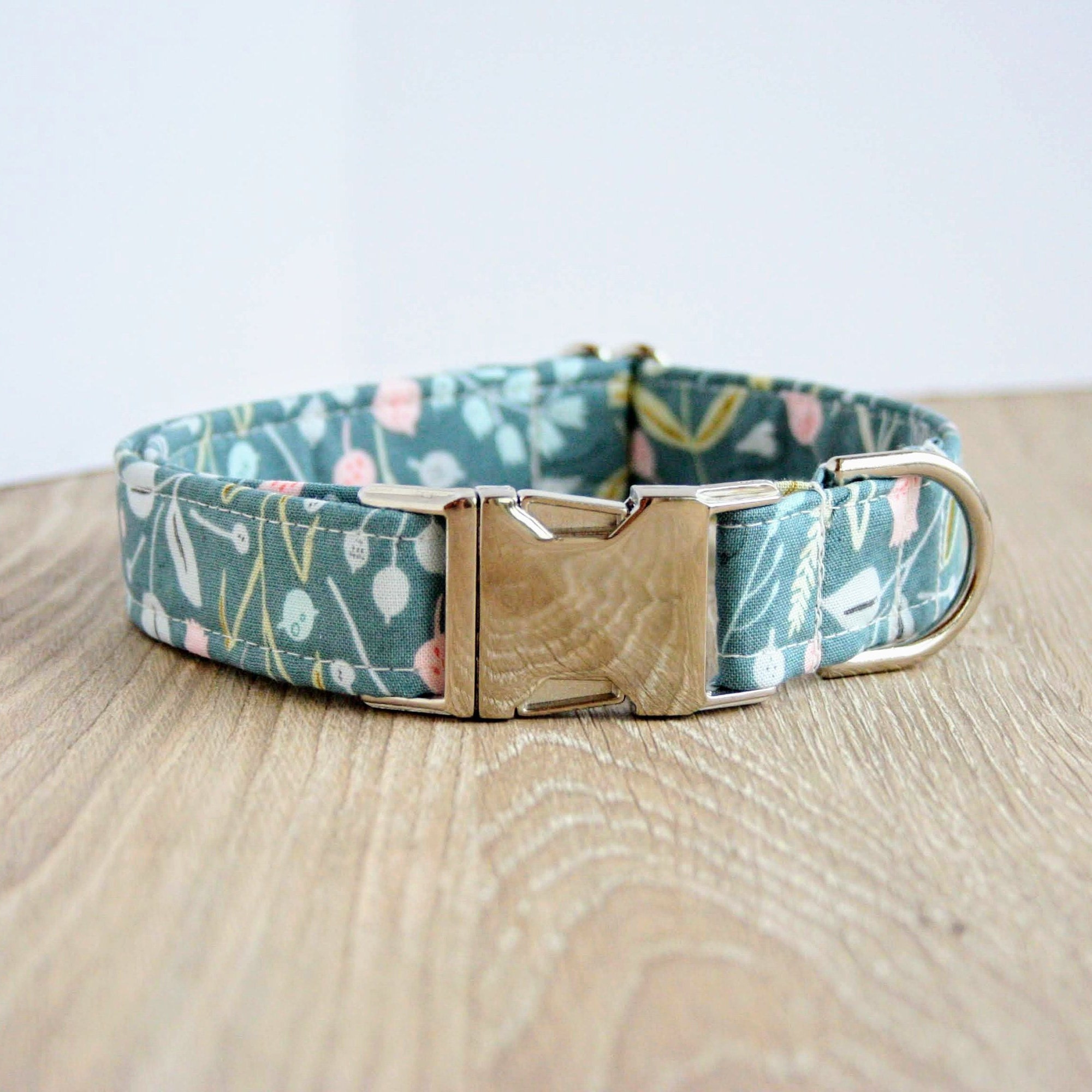 Girl Dog Collar Floral Dog Collar Blue Dog Collar Girl Dog Etsy