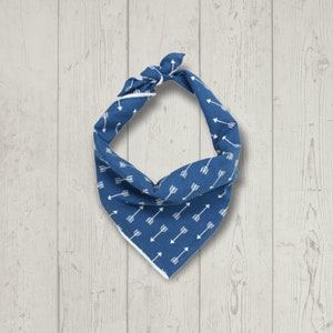 Dog Bandana Blue Arrows | Dog Bandanas | Tie on Dog Scarf | Pet Bandana | Dog Accessories | Dog Lover Gift | Pet Accessories | Cat Bandana |
