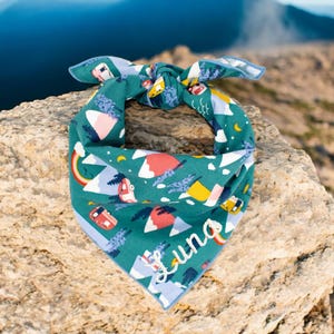 Custom Dog Bandana | Personalized Bandana | Campers & Mountains Dog Bandana handmade by The Oxford Dog