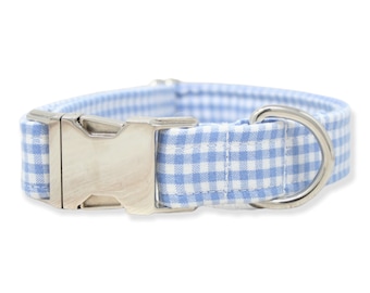 Gingham Dog Collar | Blue Dog Collar | Boy Dog Collar | Girl Dog Collar | Small Dog Collar | Large Dog collar | Dog Collars | Pet Collar