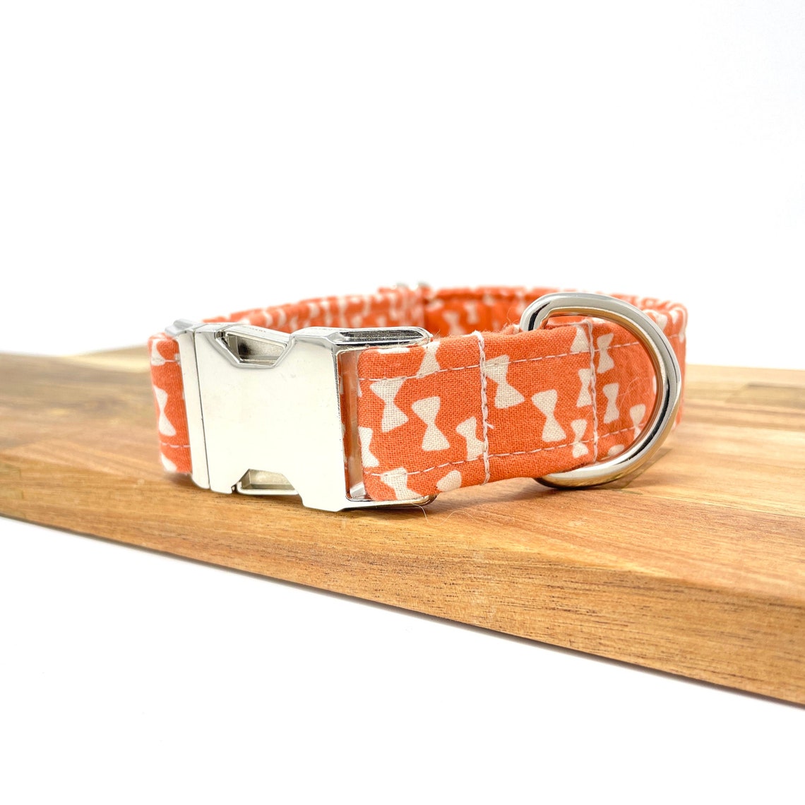 Dog Collar Peach Dog Collar Girl Dog Collar Bowtie Dog Etsy