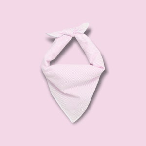 Pink Striped Dog Bandana: Tie On Pet Scarf