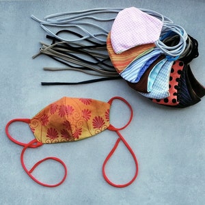 Cotton Face mask with elastic ear loops and anti-loss wire, reusable face mask