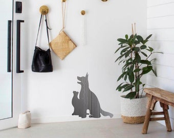 Papel pintado decorativo con forma de perro y lobo, silueta decorativa de pared para pegar a la pared o para enmarcar. Elige tu folio y tu forma.