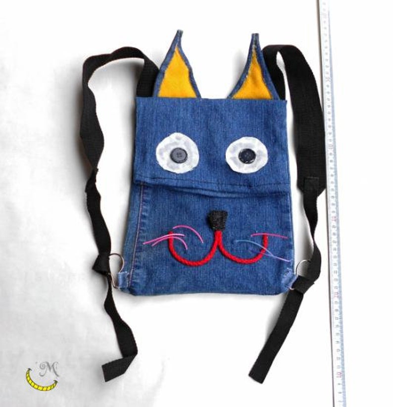 Kindergarten backpack lunch bag for kids cat shaped bag Etsy